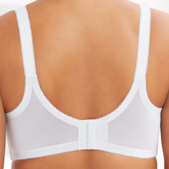 Glamorise 40F COMFORT LIFT Bra (COTTON-LINED) Wireless (SIDE-BONES) WHITE NEW - Picture 4 of 15